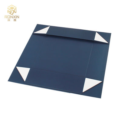 Rectangle Foldable Magnetic Flap Gift Box , Book Style Box Dark Blue