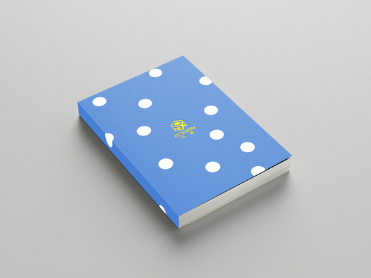 Blue Art Paper Hardcover Lined Notebook With Dotted 80 Sheets