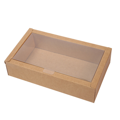 Red Card Paper Kraft Gift Box With Window Eco Friendly For Food Candy Small Packaging