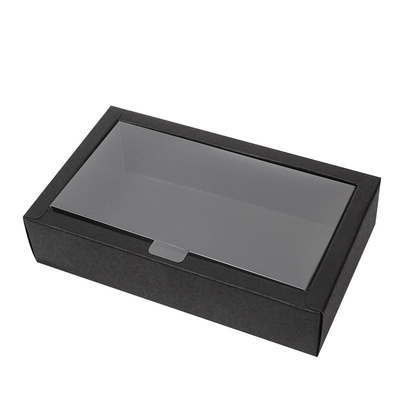 Red Card Paper Kraft Gift Box With Window Eco Friendly For Food Candy Small Packaging